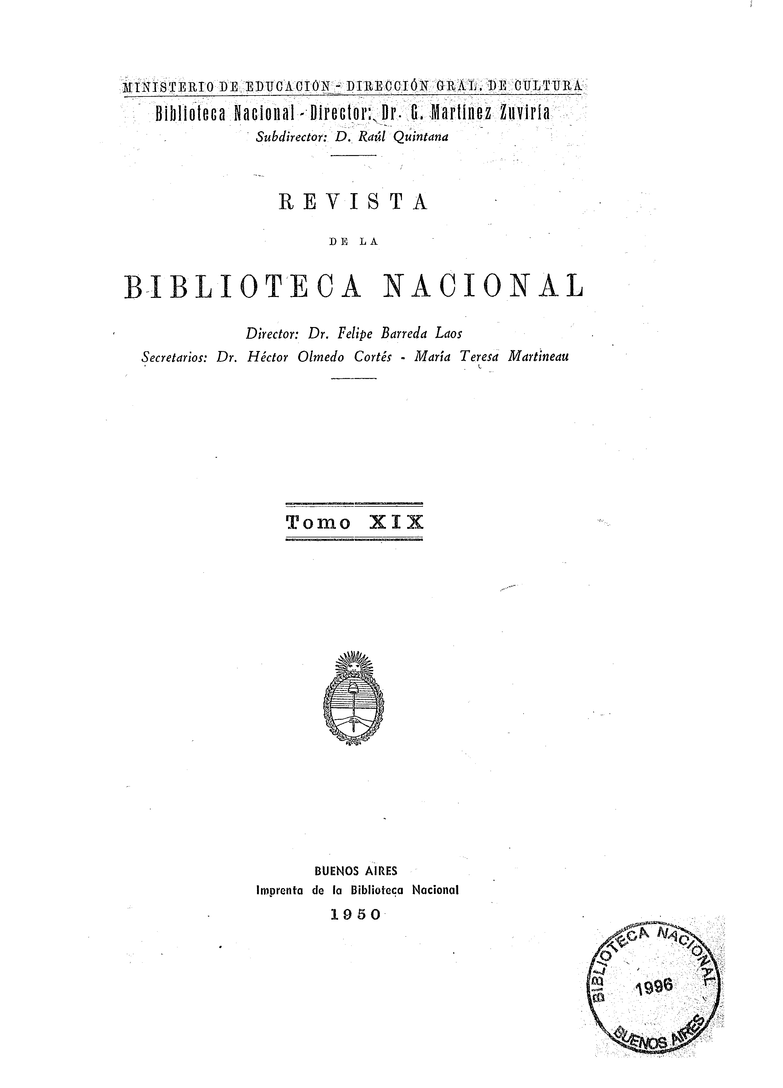  Revista de la Biblioteca Nacional